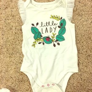 Baby Cat & Jack girls short sleeve onesie. 6-9m
